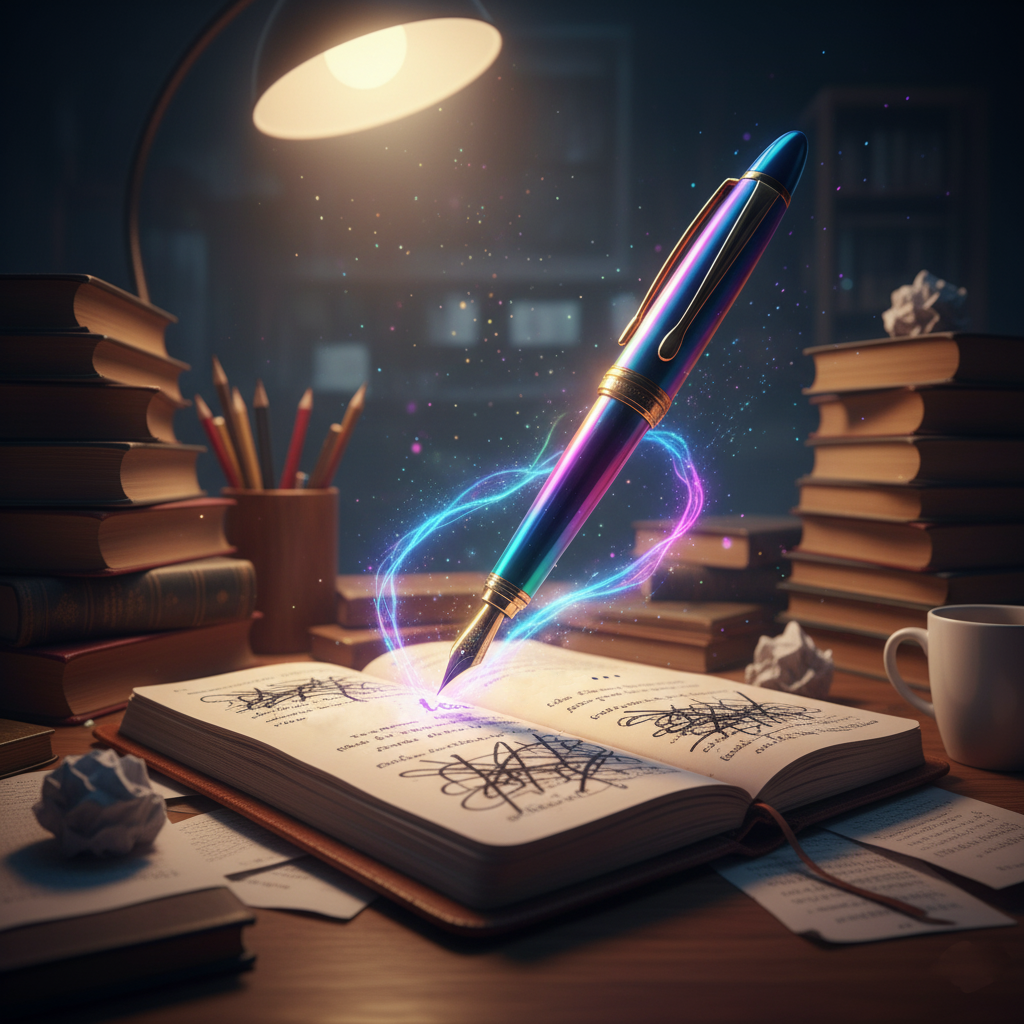 Illustration de la nouvelle 'Le Stylo à Plume