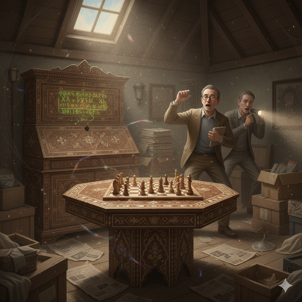 Illustration de la nouvelle 'La Table de Jeux'